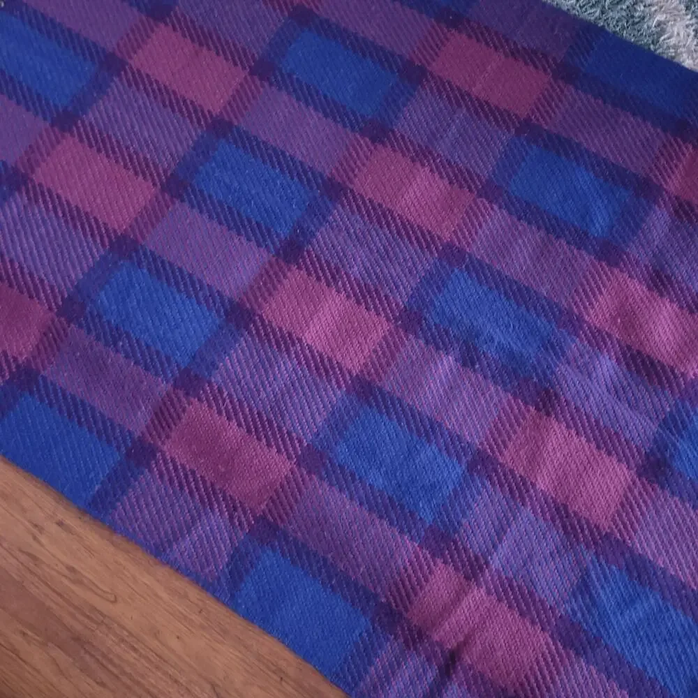 RARE VTG Churchill Weaver Lap Blanket (Berea, KY) Blanket Pink Blue 36x57